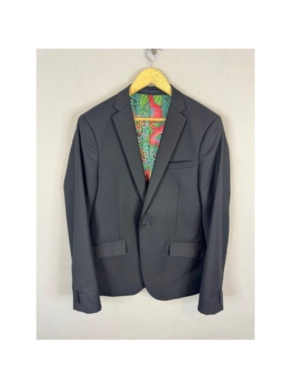 Scotch & Soda Amsterdam Couture Mens Black Blazer Floral Lining Size Men 40